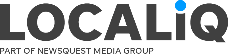 The logo for localiq part of newsquest media group