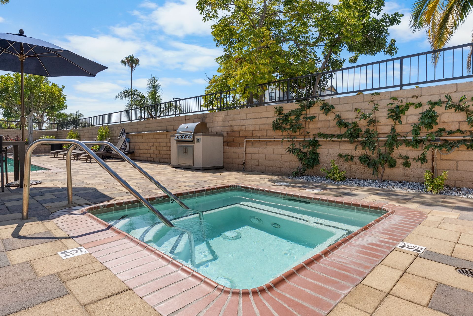 jacuzzi and BBQ grill