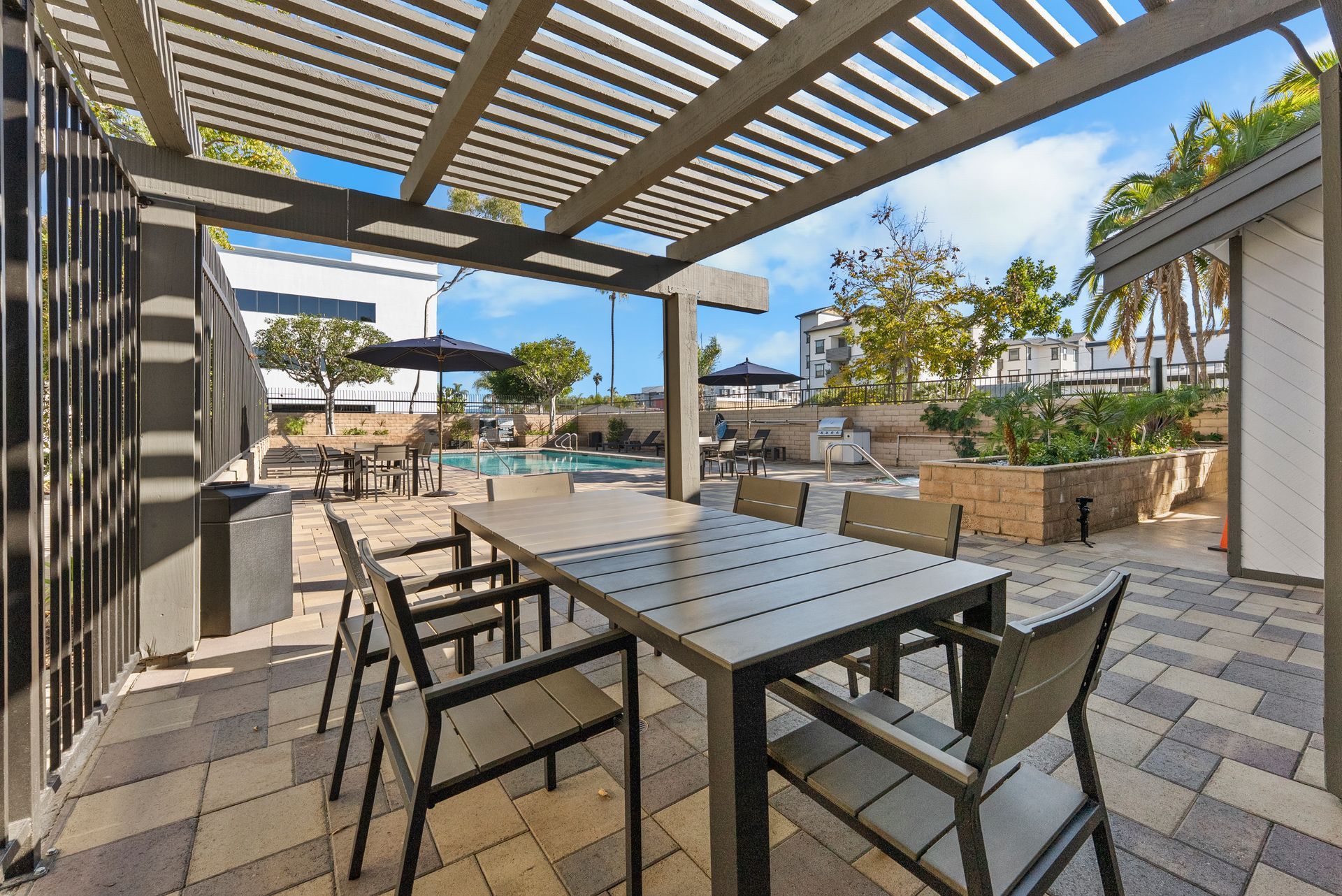 swimming pool and pool furniture