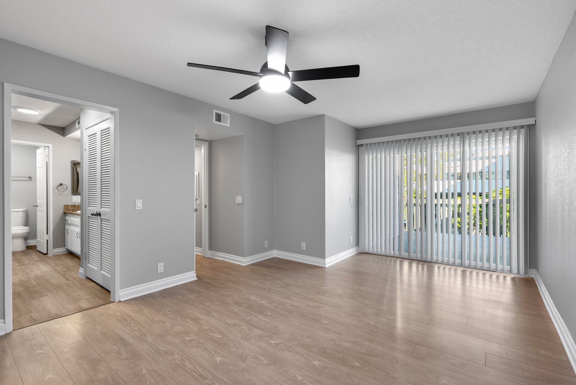 bedroom with sliding glass door