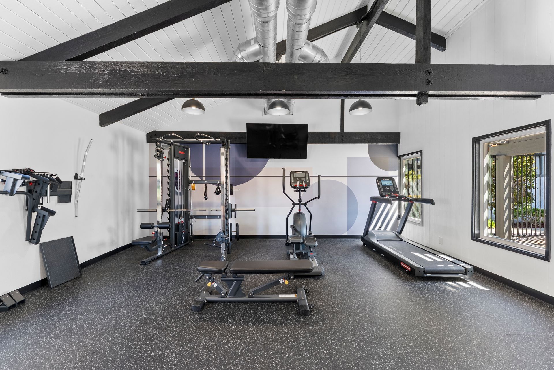 Gym with fitness equipment