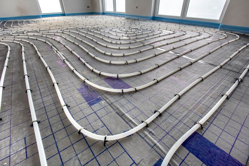 Pipes Laid on Flooring in A Room, for Underfloor Heating — Illawarra Underfloor Heating In Shellharbour, NSW