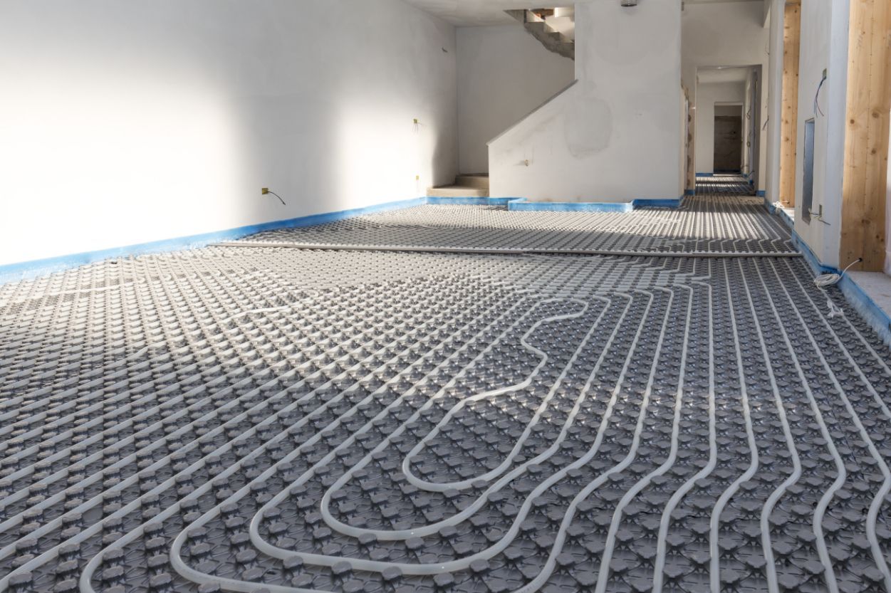 Blue Radiant Floor Heating Tubes Laid Out — Illawarra Underfloor Heating In Southern Highlands, NSW