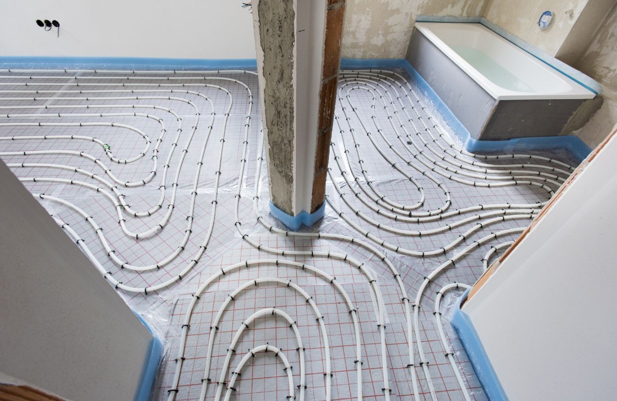 Radiant Floor Heating System Installation in A Room — Illawarra Underfloor Heating In Southern Highlands, NSW