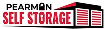 Pearman Self Storage logo with red text and storage building graphic.