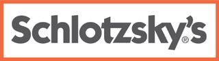 Schlotzsky's logo, dark gray text on white background with an orange border.