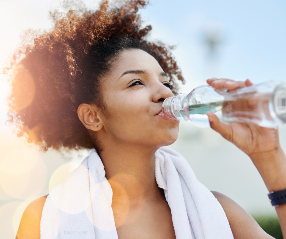 woman drinking water