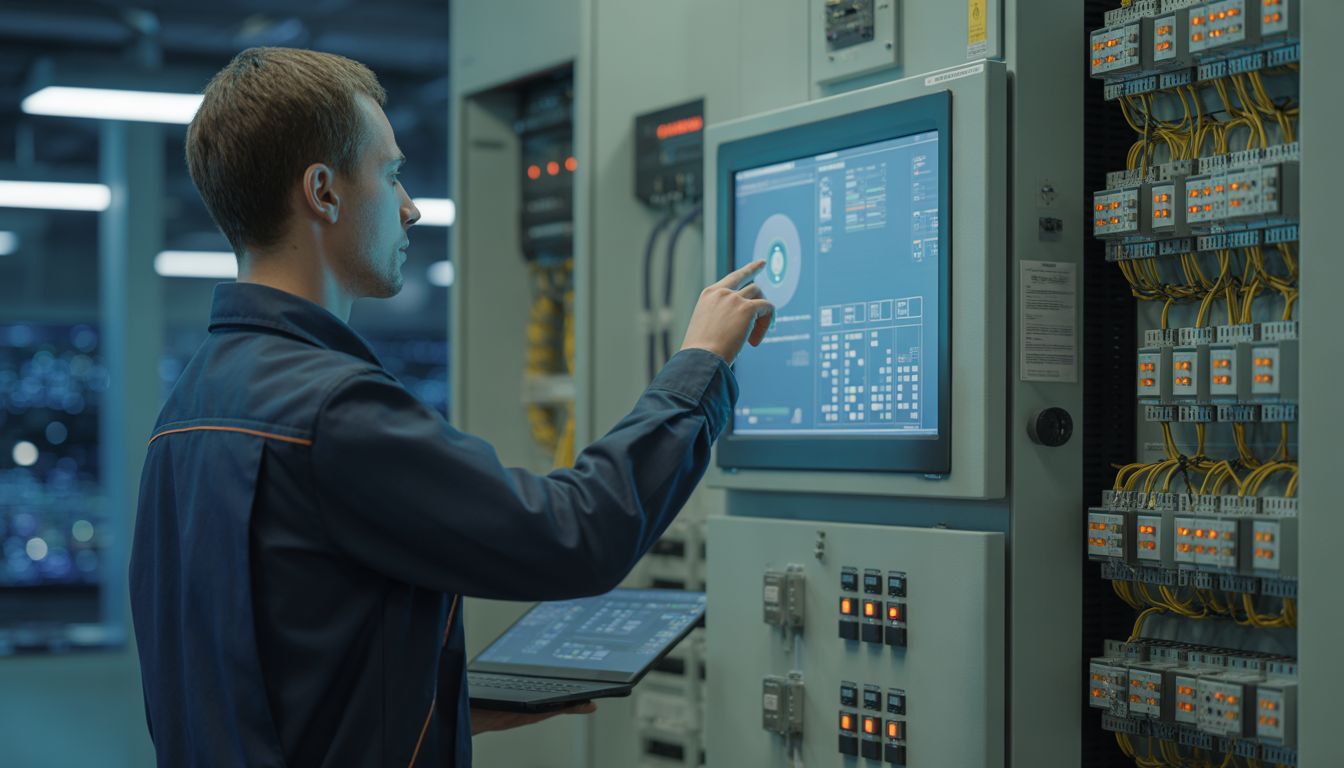 Woman using a smartphone with a smart home app to control home devices.