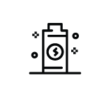 Battery icon with a lightning bolt, indicating power or charging.