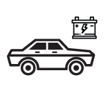 Car with a car battery icon, indicating potential electrical issue.