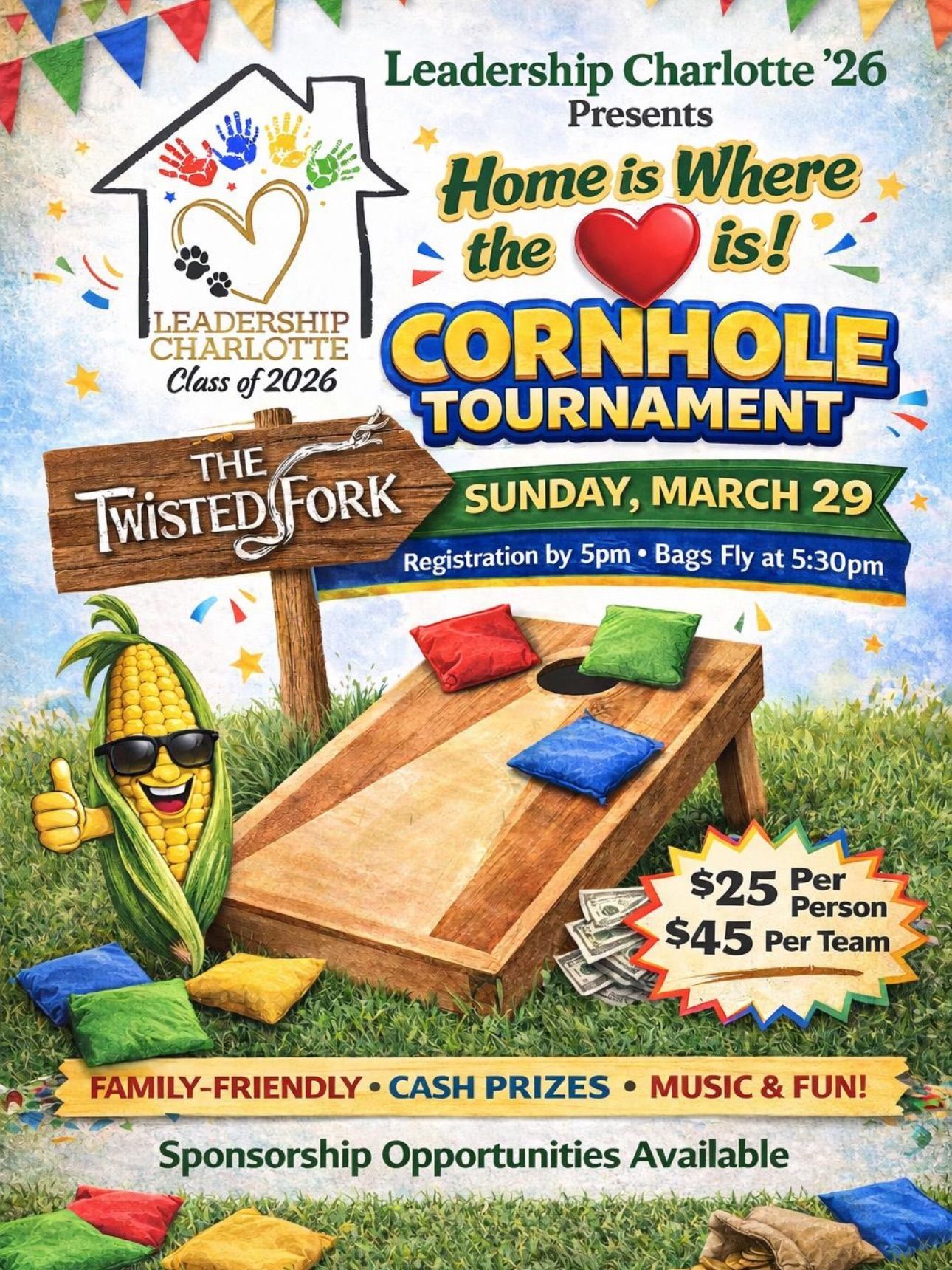 Leadership Charlotte Class of 2026 Fundraiser Cornhole Tournament at the Twisted Fork