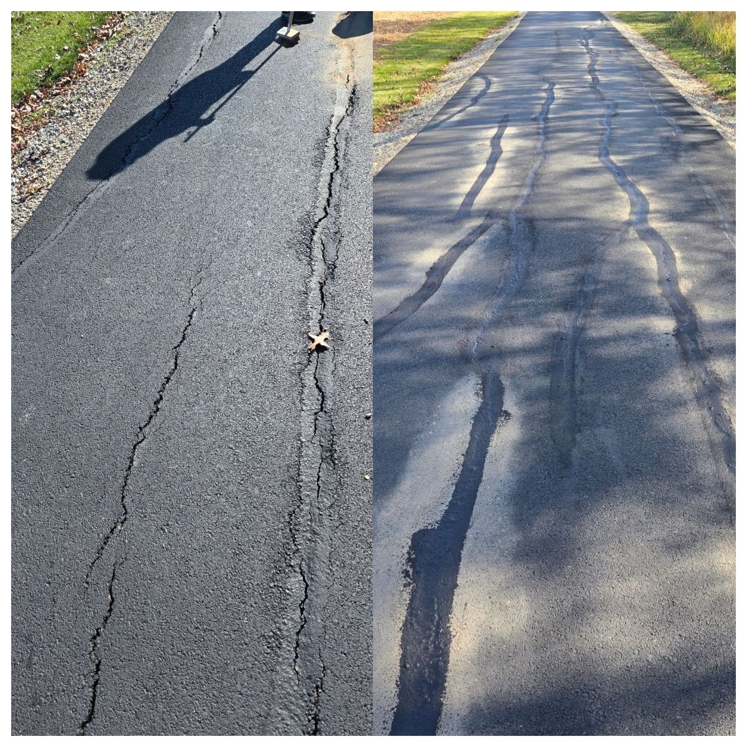 Man Shoveling the Asphalt Flat