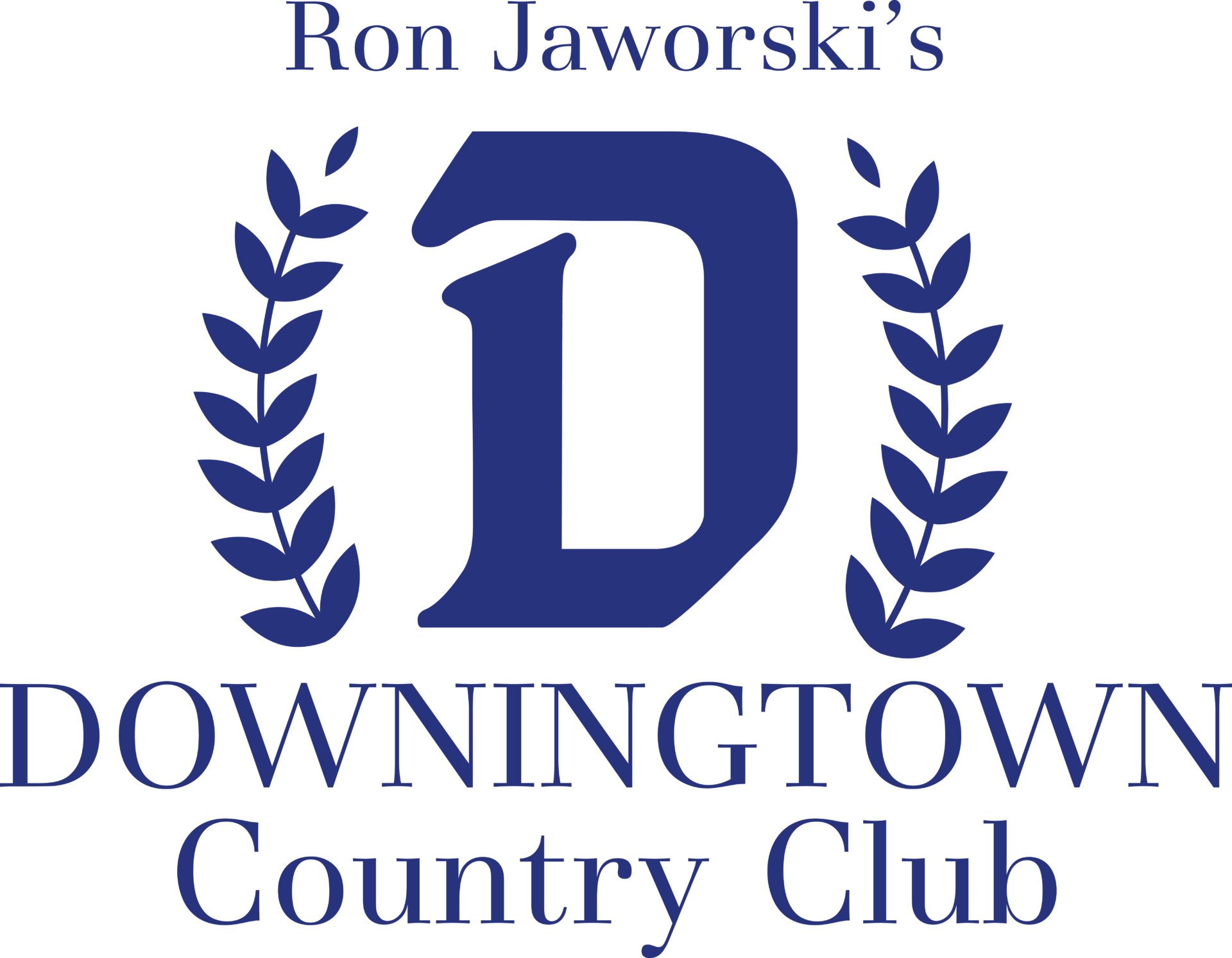 Ron Jaworski's Downingtown Country Club logo: blue 