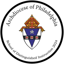 The logo for the archdiocese of philadelphia school of distinguished instruction.