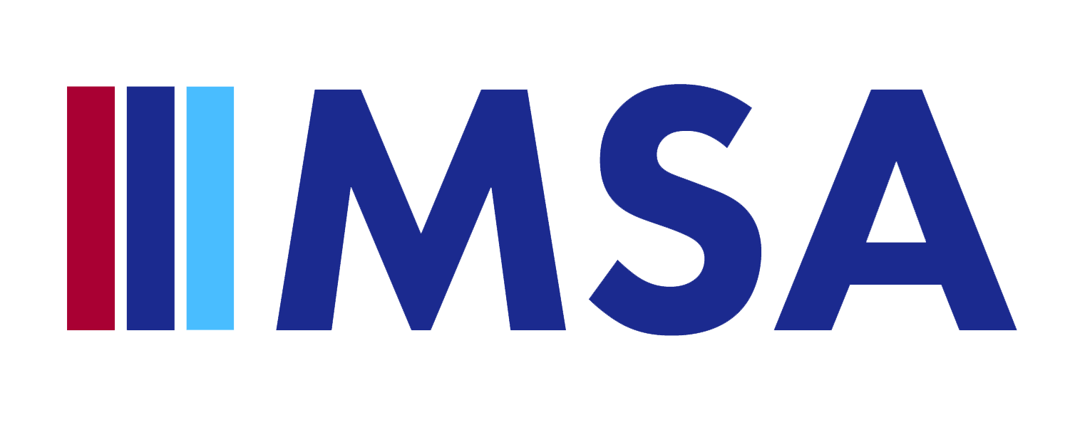 The logo for ii msa is blue and red on a white background.