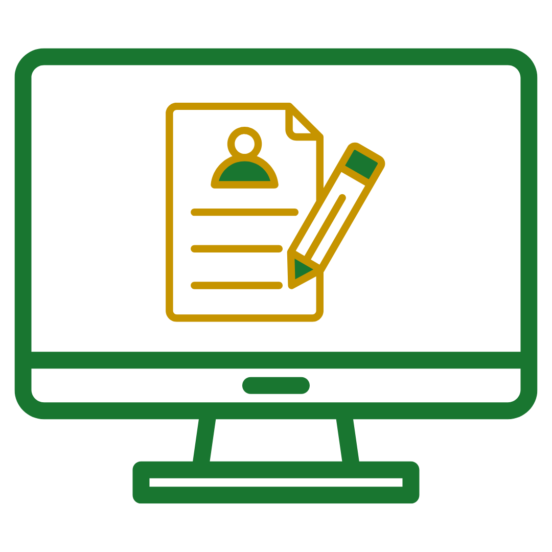 A computer monitor with a pencil and a piece of paper on it.