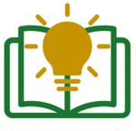 A light bulb is sitting on top of an open book.