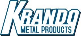 Logo for Krando Metal Products: white text 