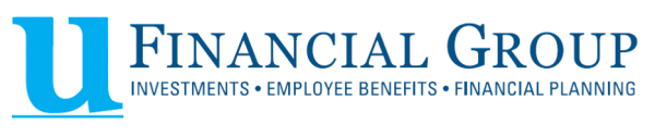 Logo of U Financial Group with services: investments, employee benefits, and financial planning.