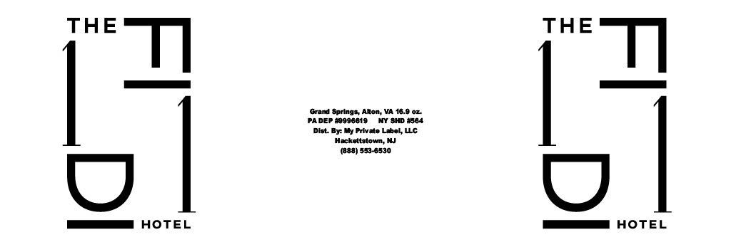 A black and white logo for the fi hotel