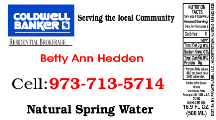 A label for betty ann hedden natural spring water