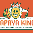 A logo for apaya king grilled franks and tropical drinks