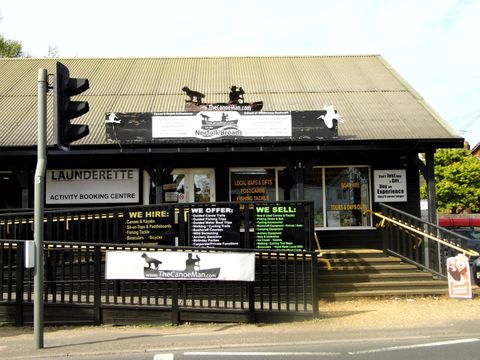 Outside view of Canoeman shop in Wroxham