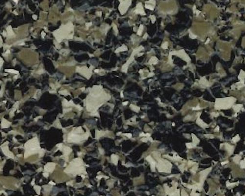 Textured surface with dark, light, and gray chips.