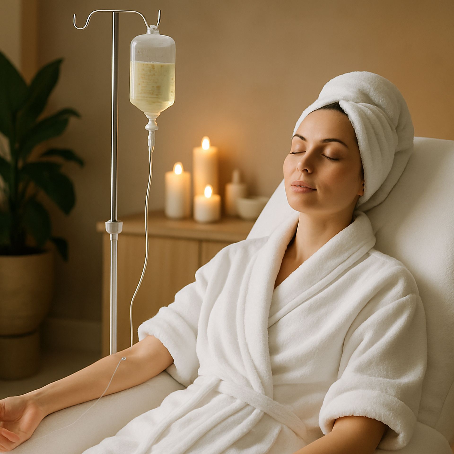 Woman receiving physician-supervised IV therapy medical wellness service at Detoxity Holistic MediSpa.
