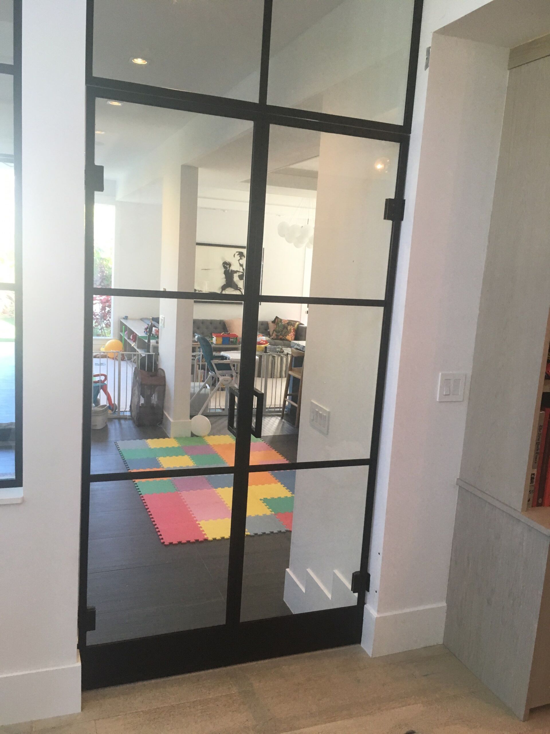 Black Framed Glass Door — Torrance, CA — Dandoy Glass
