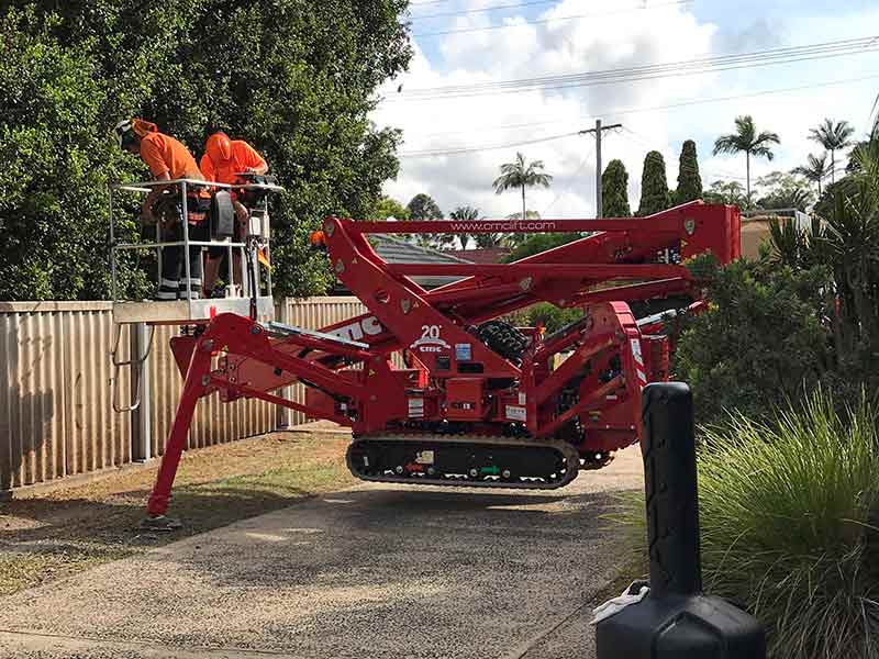 A Red Spider Lift cherry picker in Lismore