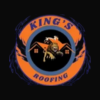 King's Roofing logo. Orange and blue circular design featuring a house illustration and company name.