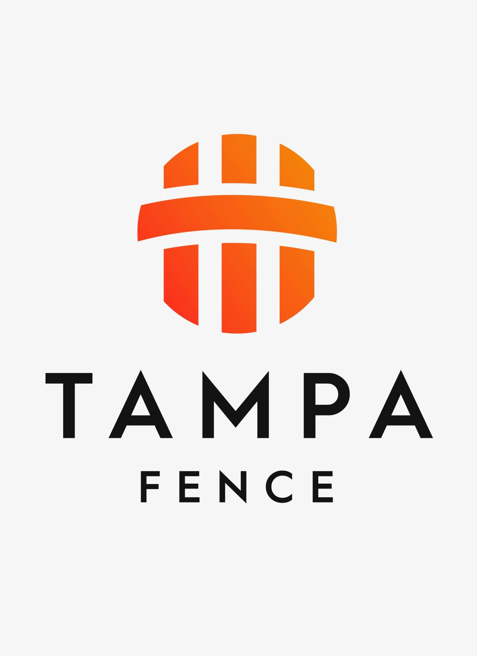 The logo for tampa fence is orange and black