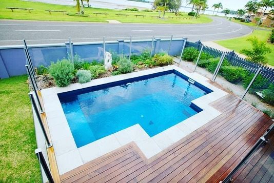 Small Rectangular Pool With Blue Water and White Tile — Bombs Away Pools in Coolangatta, QLD