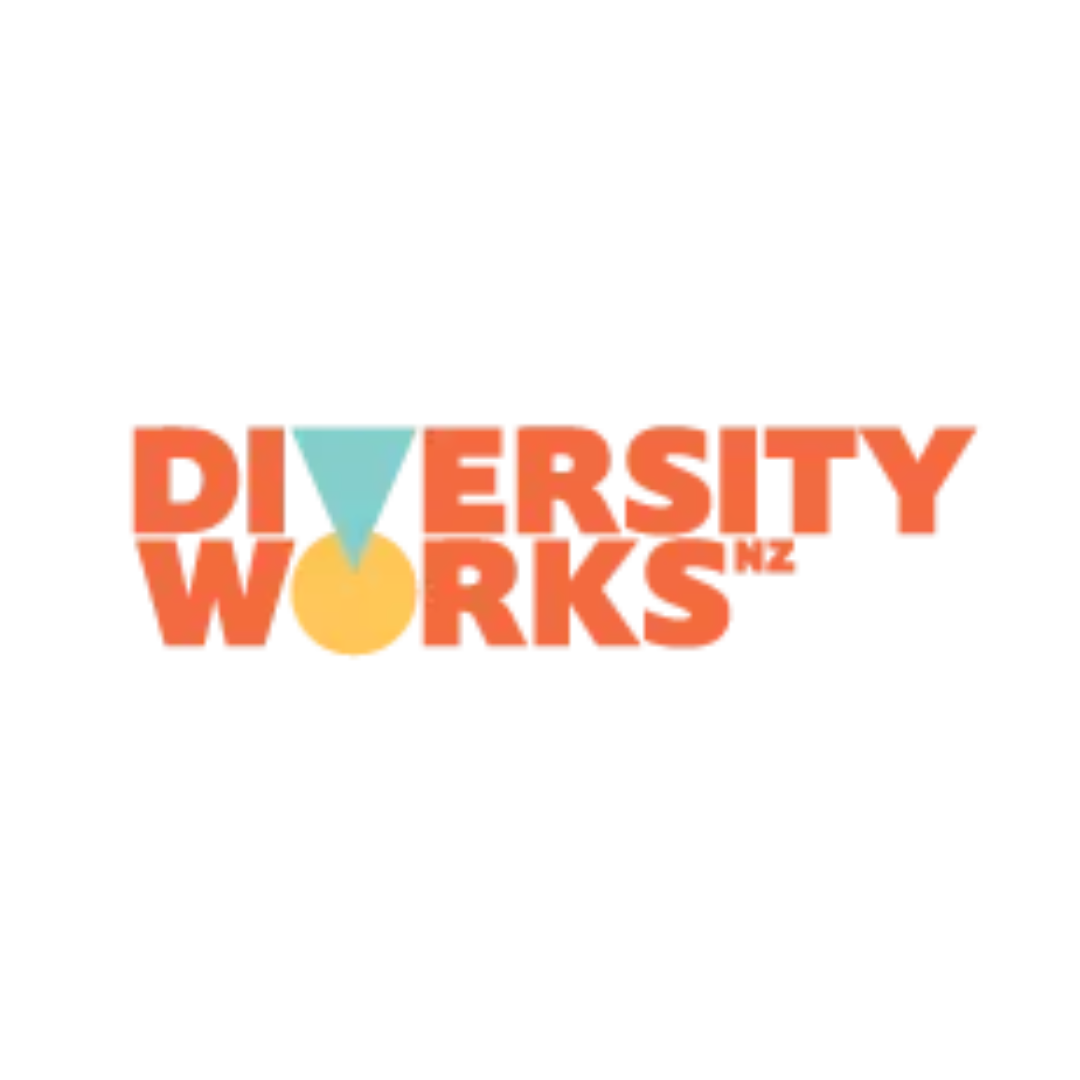 A logo for diversity works nz on a white background