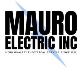 a mauro electric inc logo with a lightning bolt