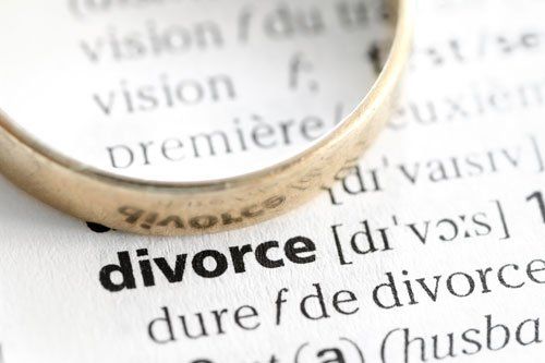 Divorce word and a ring