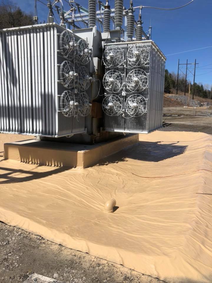 polyurea coating around generator, secondary containment services, prince george, western canada