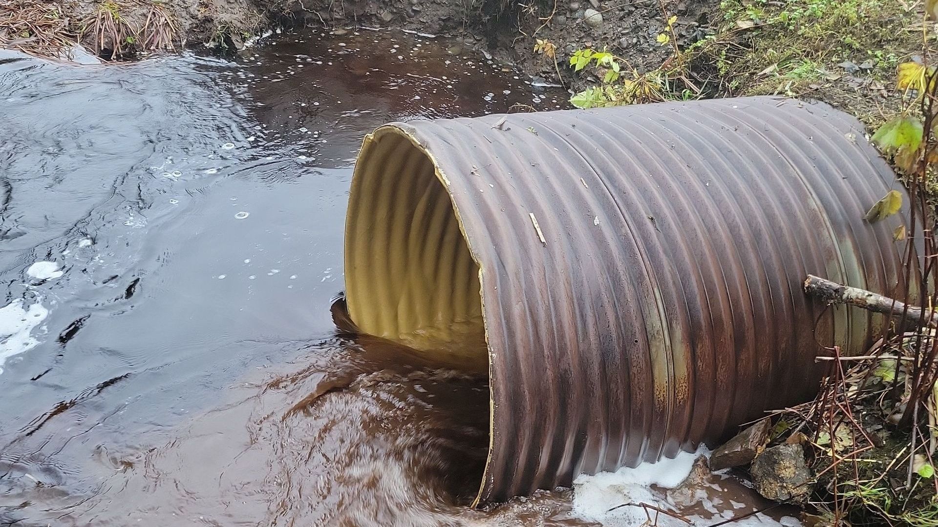 rehabilitated culvert in service