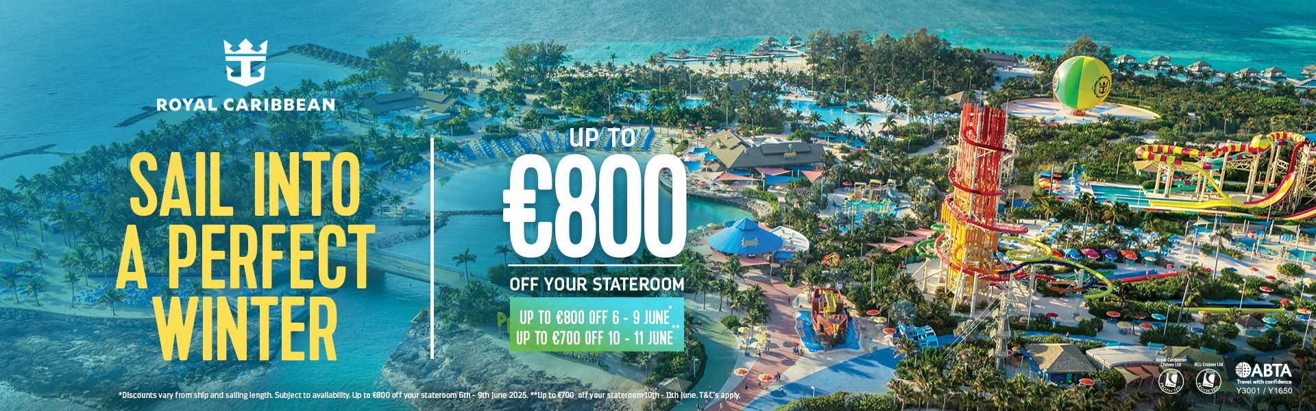 Royal Caribbean Winter Sun savings banner