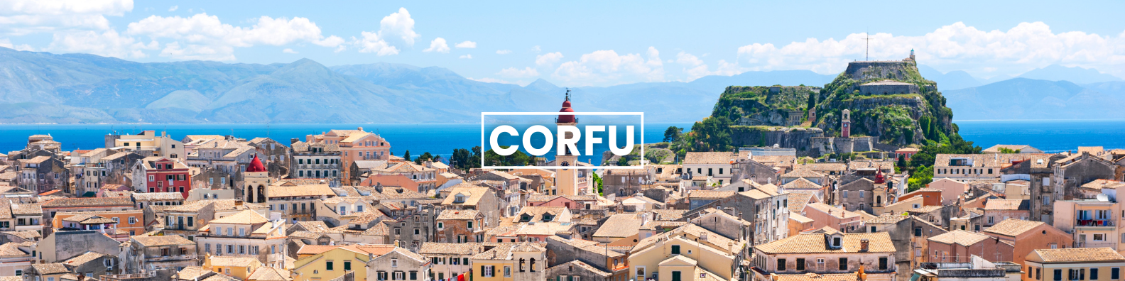 an aerial view of the city of corfu with a castle in the background . Barter's Travelnet 