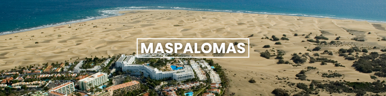 an aerial view of a beach with the words maspalomas written on it .Barter'sTravelnet