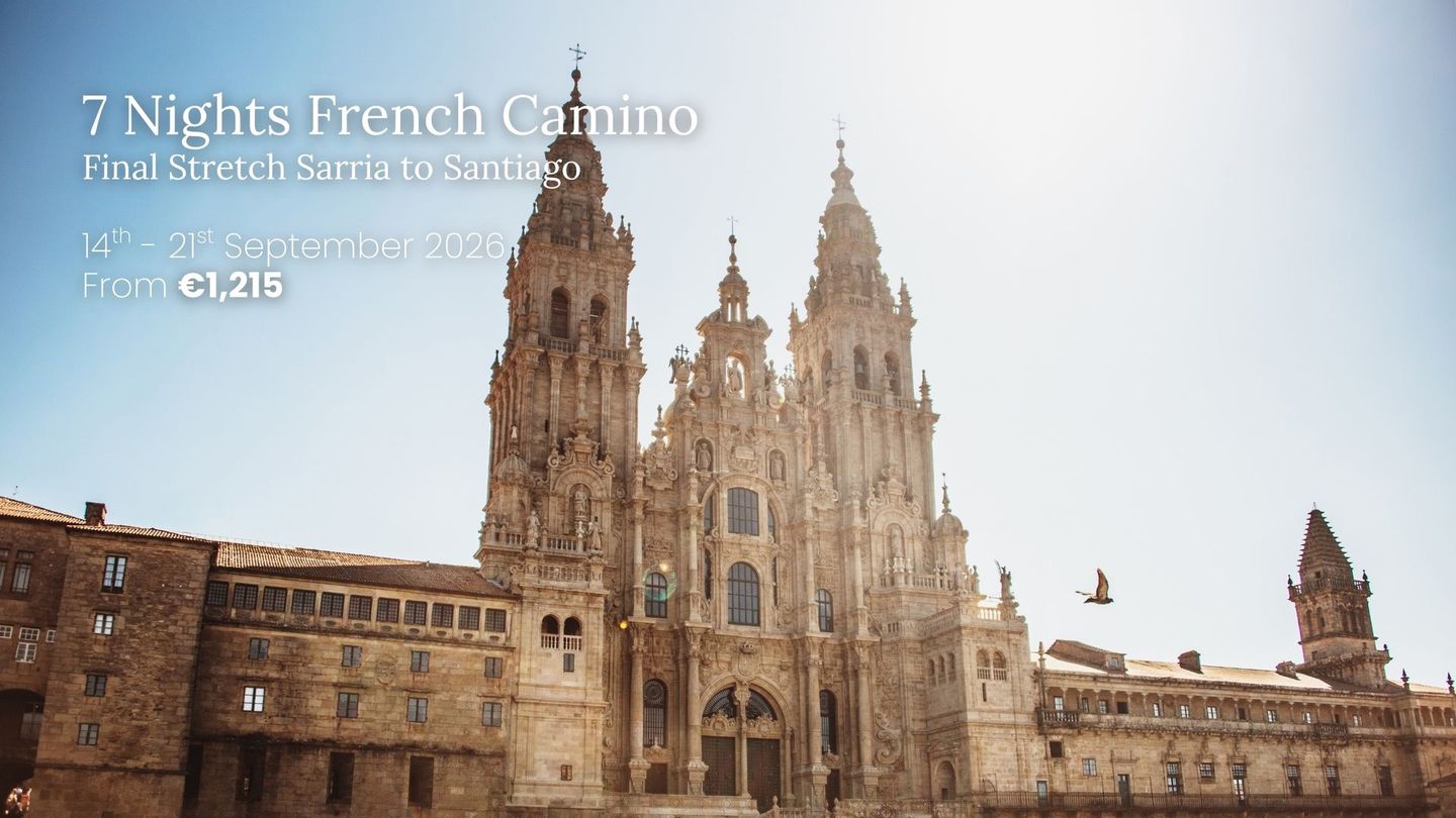 Historic cathedral with twin spires under a clear sky, likely the French Cathedral in Seville.