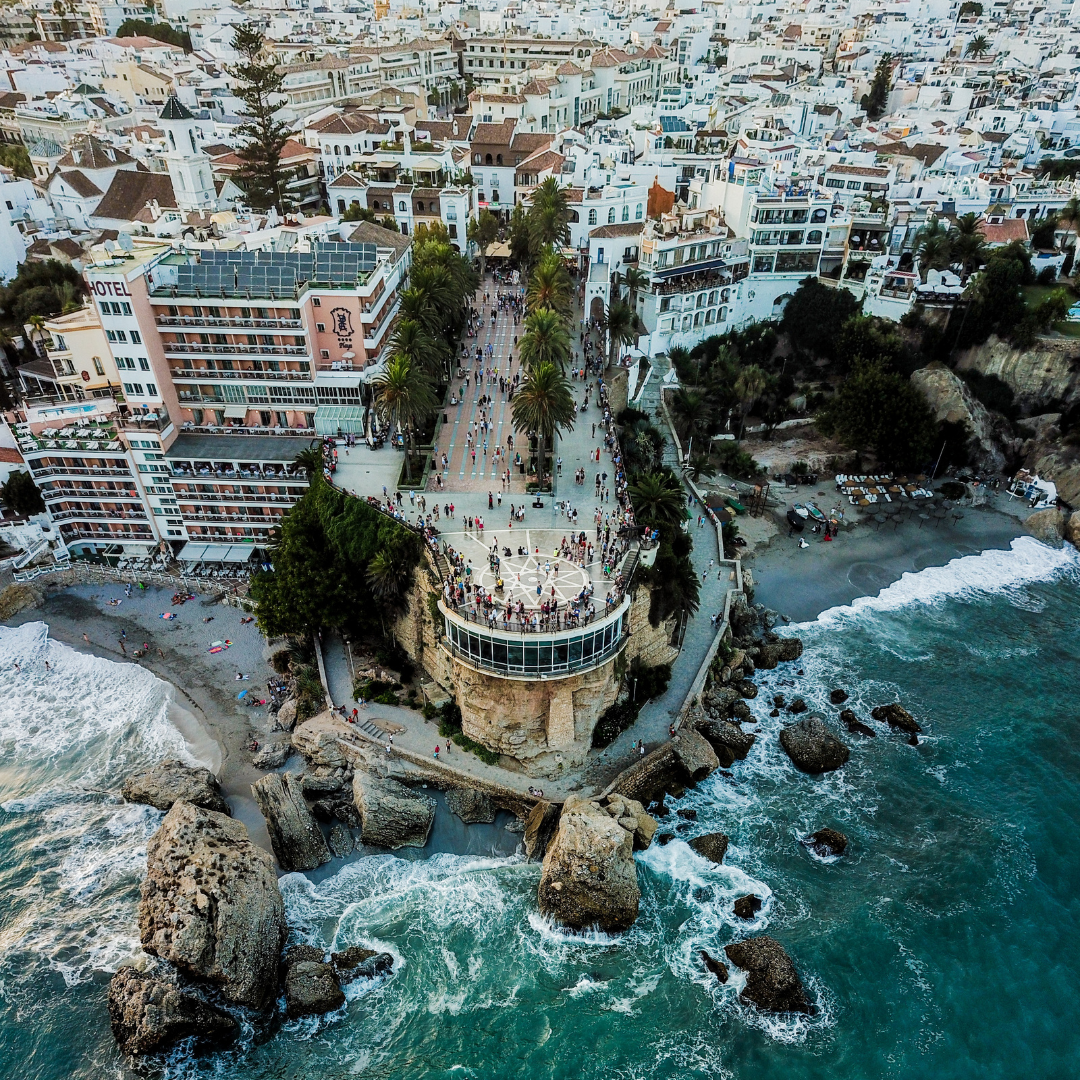 Aerial View of Nerja Resort Town, Southern Spain Costa del Soll, Málaga, Andalusia - Costa Del Sol Holidays Barter's Travelnet