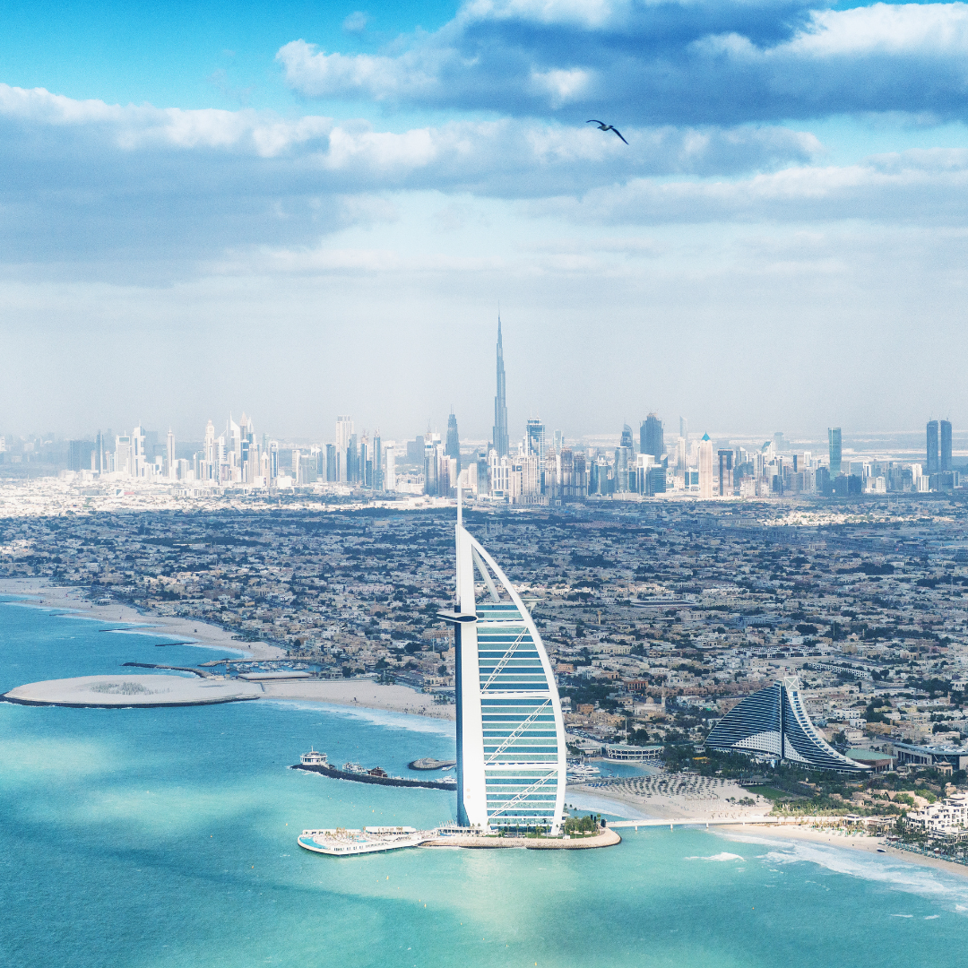 Dubai, Aerial Seaside, Skyline View, Burj Al Arab, Luxury Hotel - Dubai Holidays Barter's Travelnet