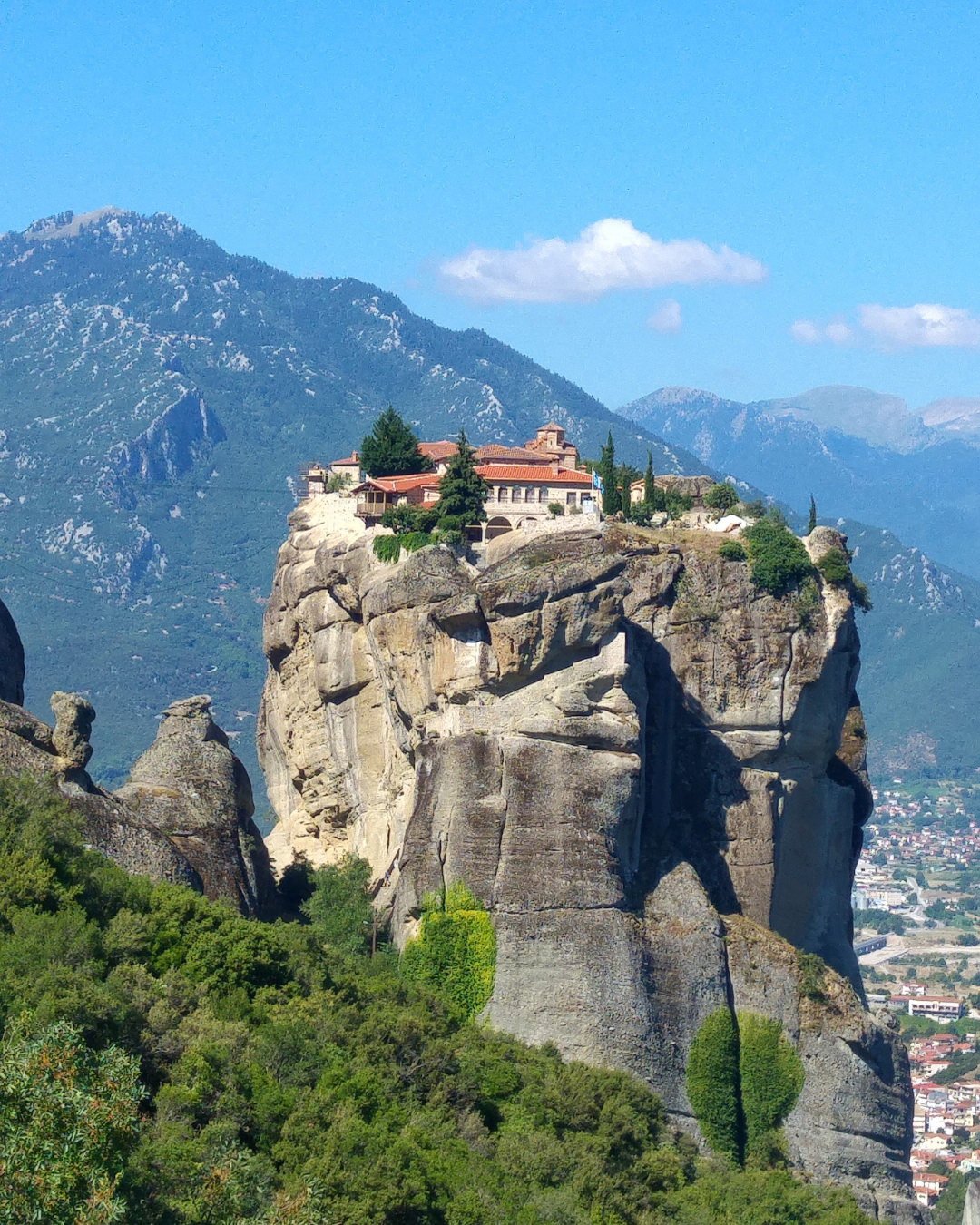 Amazing View of The Monastery of the Holy Trinity, Eastern Orthodox Monastery in Central Greece, Situated in the Peneas Valley Northeast of the town of Kalambaka. at Meteora - Greece Holidays Barter's Travelnet