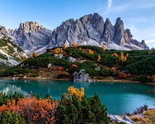 amalfi coast lit up at sunset