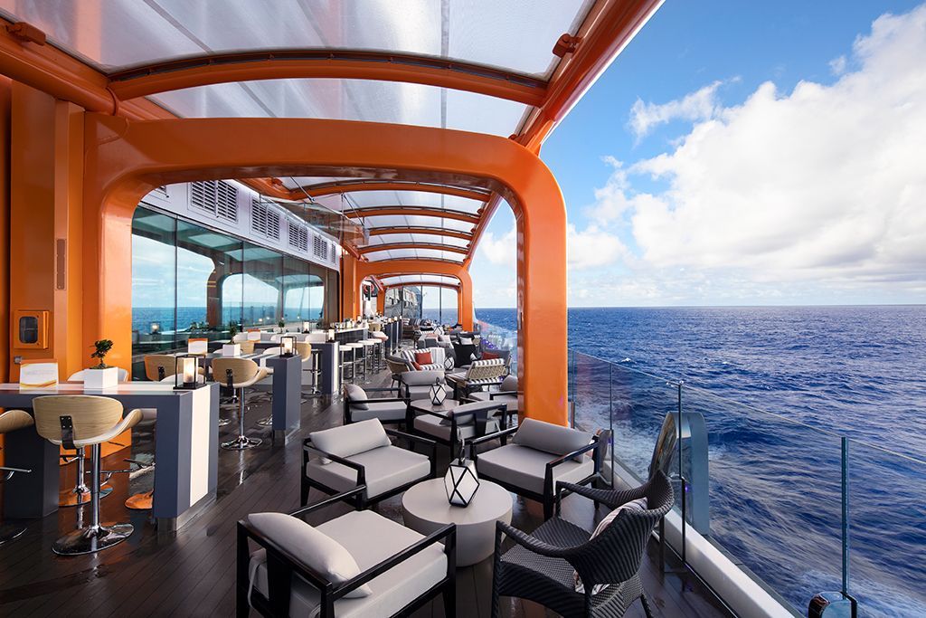 A Romantic Voyage for Valentine's Day, Celebrity Ascent Celebrity Cruise Ship Magic Carpet Restaurant - Blog Post Barters Travelnet