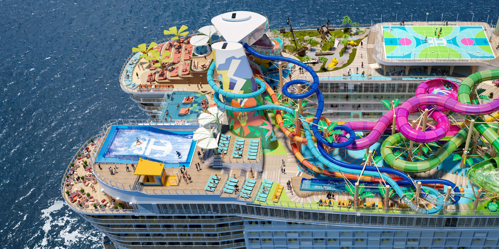 Aerial View of the Icon of the Seas, Royal Caribbean newest 2024 ship - Blog Post Barters Travelnet