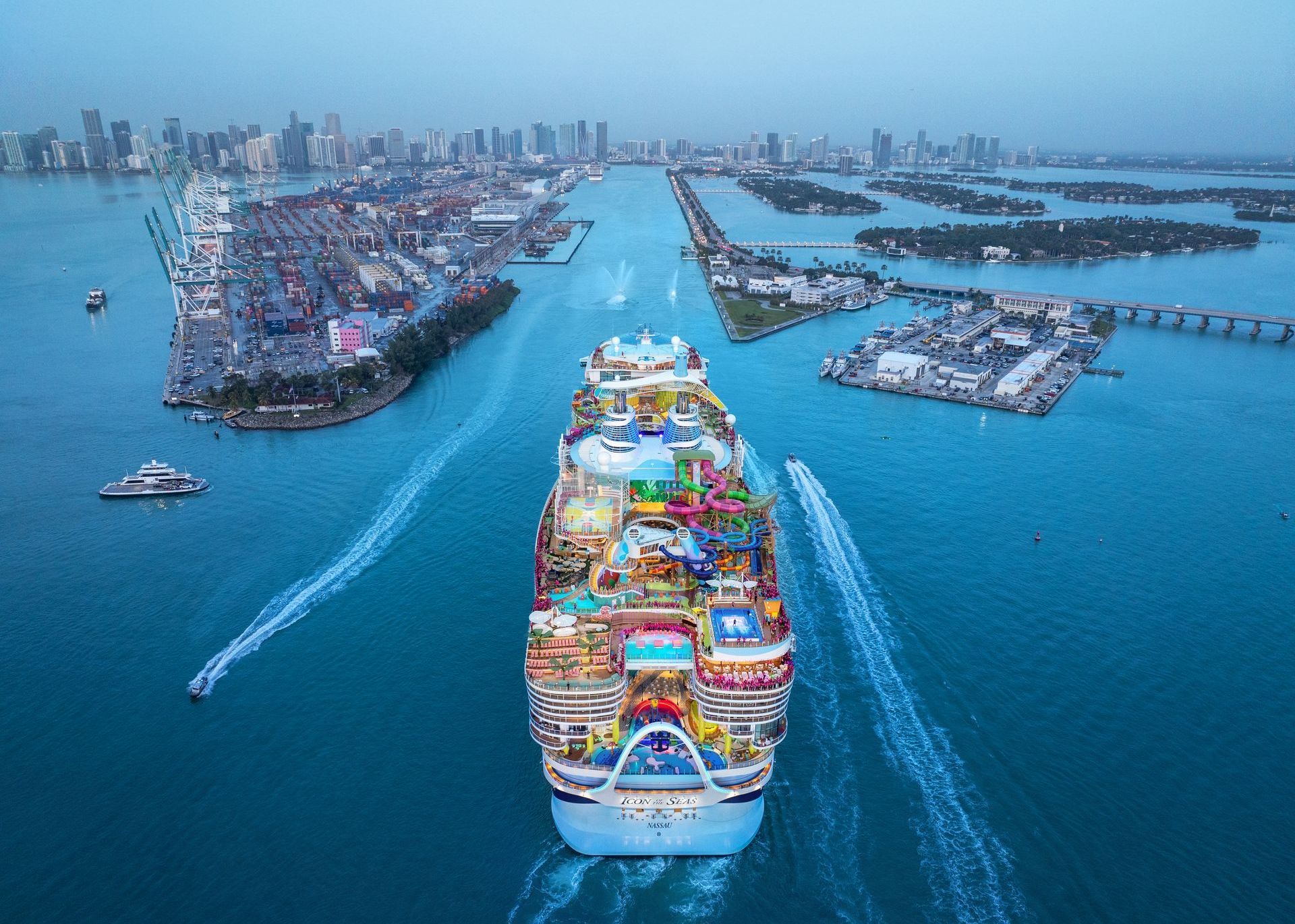 The Ultimate Family Holiday:  Introducing Icon Of The Seas, Aerial View of the Ship, Royal Caribbean - Blog Post Barters Travelnet